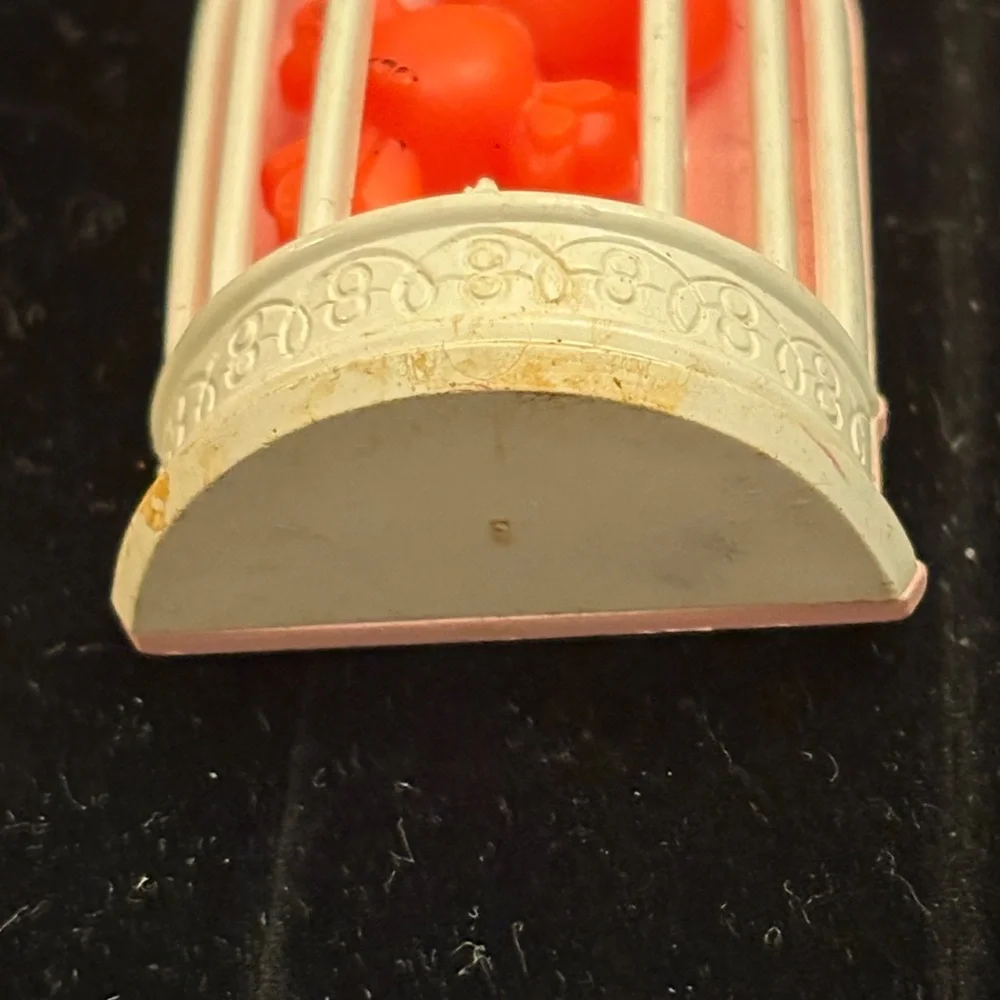 Vintage Avon Orange Bird Cage pin Brooch